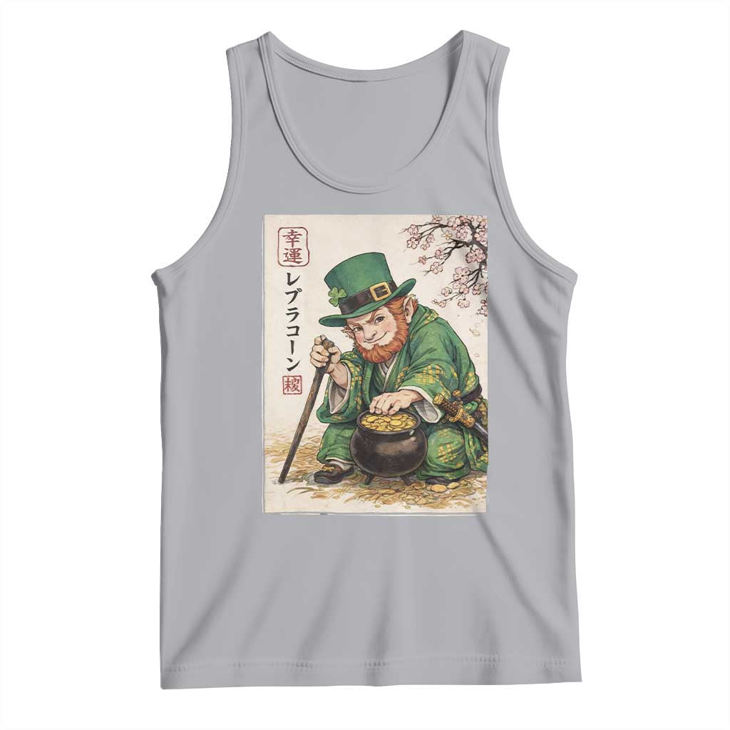 Vintage Japanese Leprechaun St Patricks Day Shamrock Ukiyo e Art Tank Top