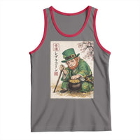 Vintage Japanese Leprechaun St Patricks Day Shamrock Ukiyo e Art Tank Top