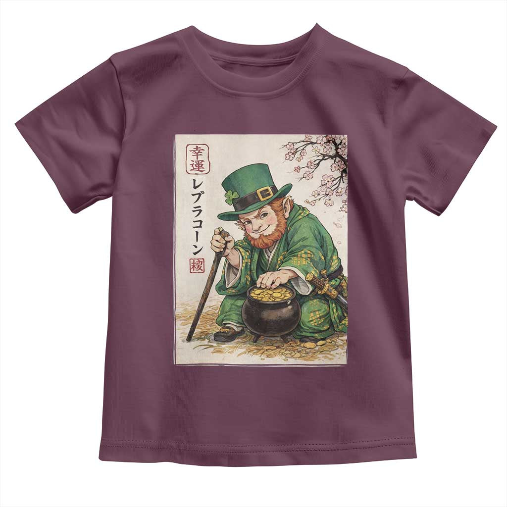 Vintage Japanese Leprechaun St Patricks Day Shamrock Ukiyo e Art Toddler T Shirt