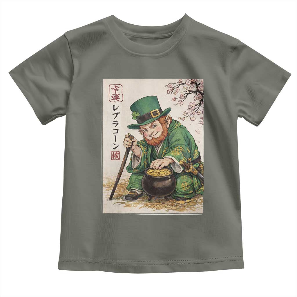 Vintage Japanese Leprechaun St Patricks Day Shamrock Ukiyo e Art Toddler T Shirt