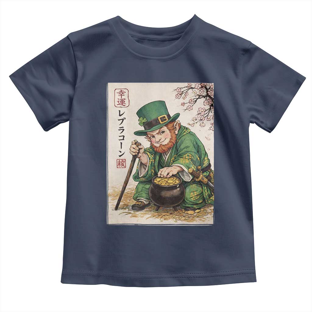 Vintage Japanese Leprechaun St Patricks Day Shamrock Ukiyo e Art Toddler T Shirt