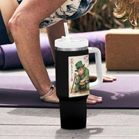 Vintage Japanese Leprechaun St Patricks Day Shamrock Ukiyo e Art Tumbler With Handle