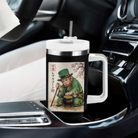 Vintage Japanese Leprechaun St Patricks Day Shamrock Ukiyo e Art Tumbler With Handle