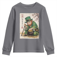 Vintage Japanese Leprechaun St Patricks Day Shamrock Ukiyo e Art Youth Sweatshirt