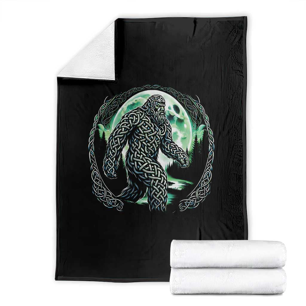 Funny St Patricks Day Bigfoot Celtic Knot Irish Sasquatch Throw Blanket