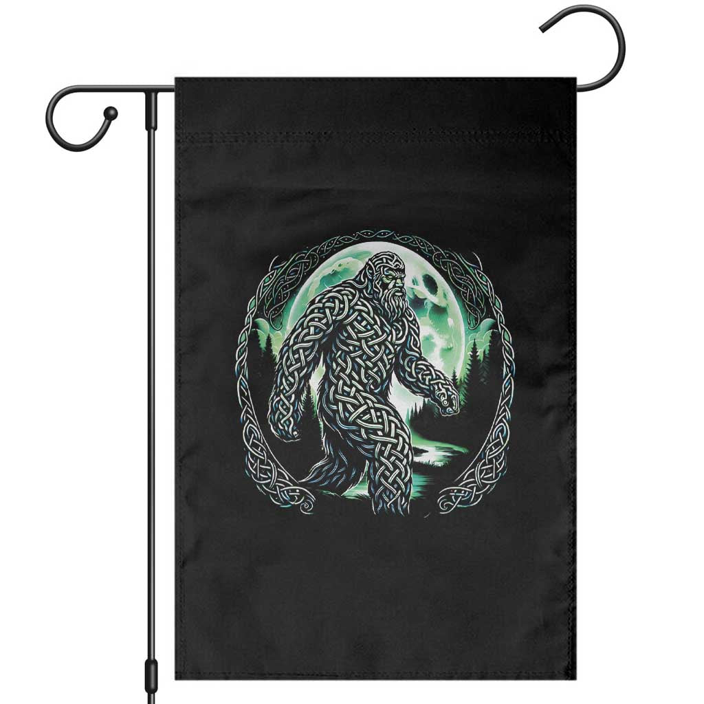 Funny St Patricks Day Bigfoot Celtic Knot Irish Sasquatch Garden Flag
