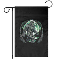 Funny St Patricks Day Bigfoot Celtic Knot Irish Sasquatch Garden Flag