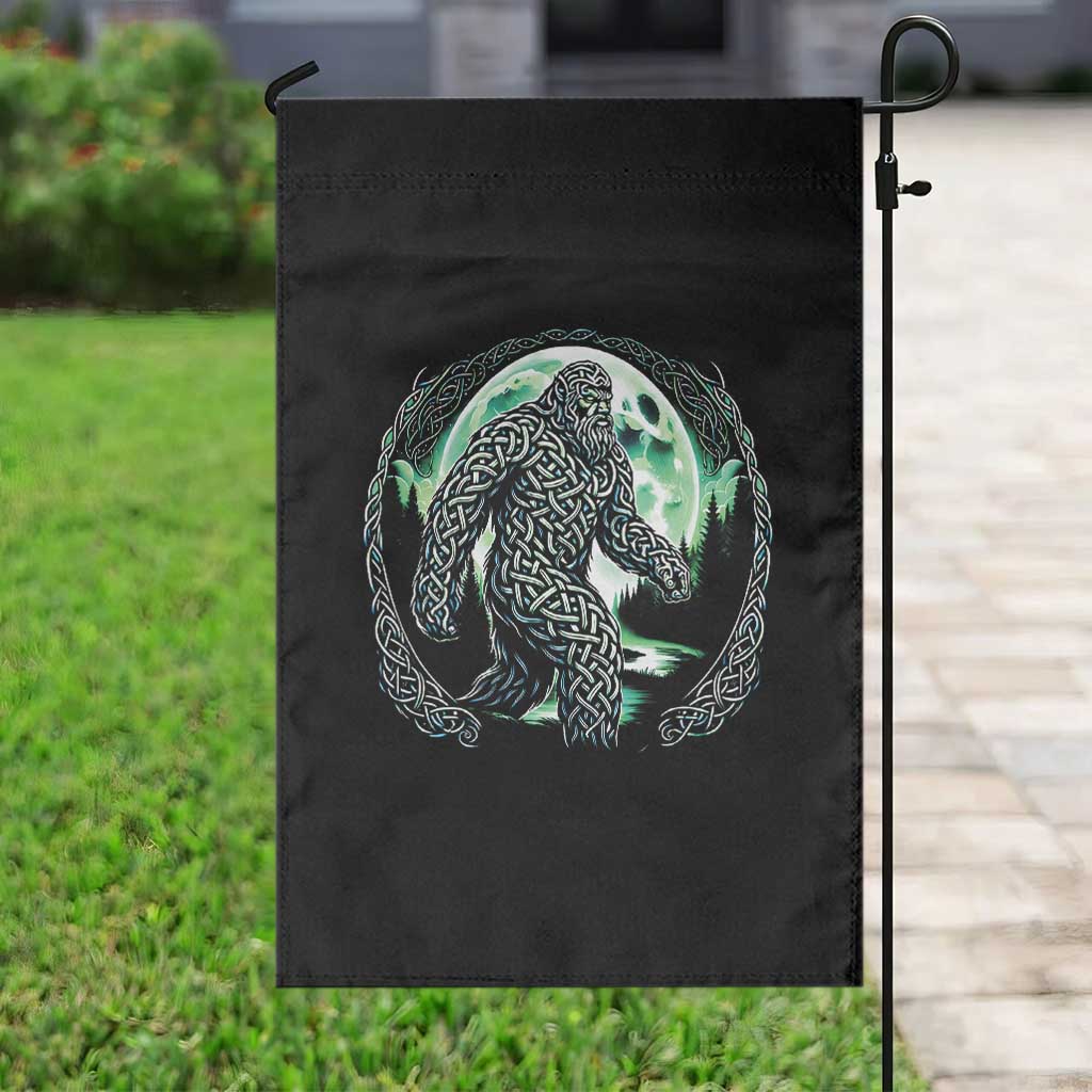 Funny St Patricks Day Bigfoot Celtic Knot Irish Sasquatch Garden Flag