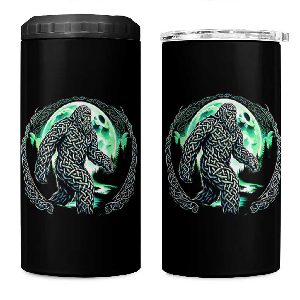 Funny St Patricks Day Bigfoot Celtic Knot Irish Sasquatch 4 in 1 Can Cooler Tumbler