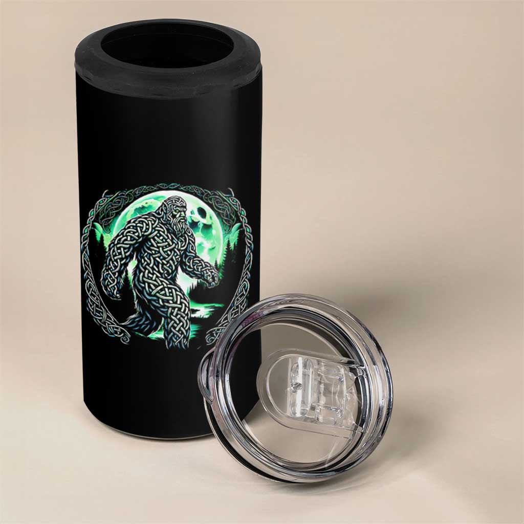 Funny St Patricks Day Bigfoot Celtic Knot Irish Sasquatch 4 in 1 Can Cooler Tumbler