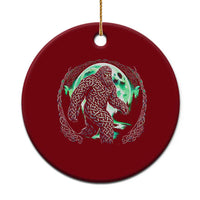 Funny St Patricks Day Bigfoot Celtic Knot Irish Sasquatch Ceramic Ornament