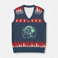 Funny St Patricks Day Bigfoot Celtic Knot Irish Sasquatch V-Neck Knit Sweater Vest