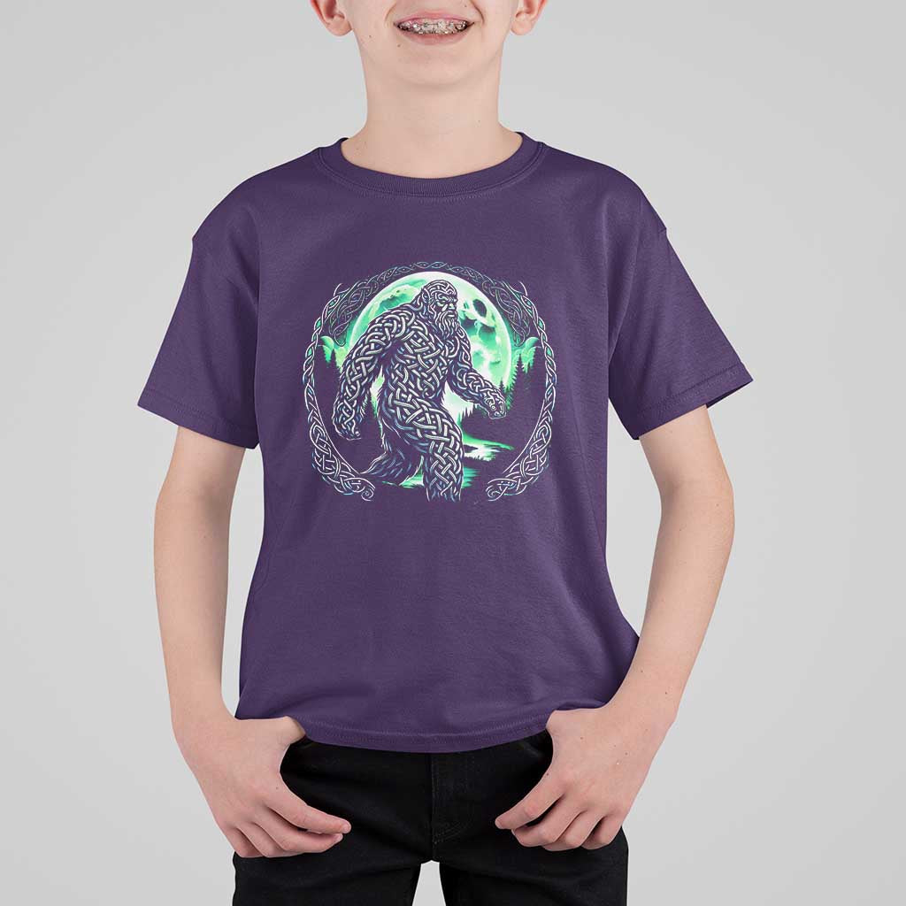 Funny St Patricks Day Bigfoot Celtic Knot Irish Sasquatch T Shirt For Kid