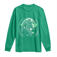 Funny St Patricks Day Bigfoot Celtic Knot Irish Sasquatch Long Sleeve Shirt