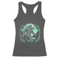 Funny St Patricks Day Bigfoot Celtic Knot Irish Sasquatch Racerback Tank Top