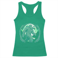 Funny St Patricks Day Bigfoot Celtic Knot Irish Sasquatch Racerback Tank Top