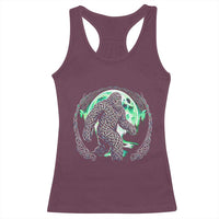 Funny St Patricks Day Bigfoot Celtic Knot Irish Sasquatch Racerback Tank Top