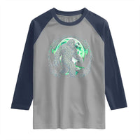 Funny St Patricks Day Bigfoot Celtic Knot Irish Sasquatch Raglan Shirt