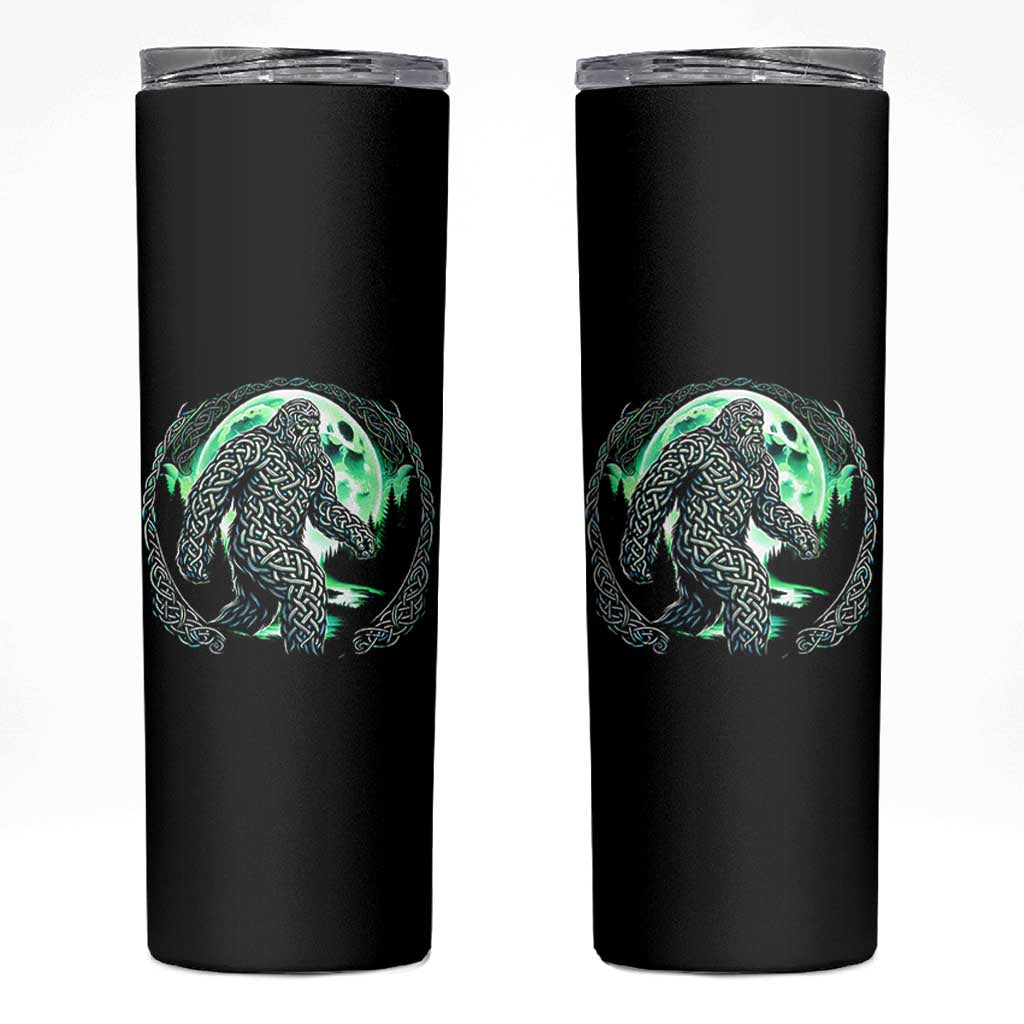 Funny St Patricks Day Bigfoot Celtic Knot Irish Sasquatch Skinny Tumbler
