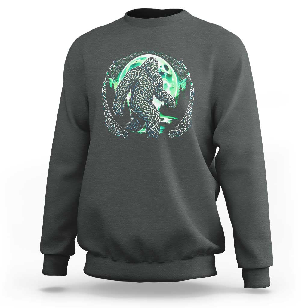 Funny St Patricks Day Bigfoot Celtic Knot Irish Sasquatch Sweatshirt