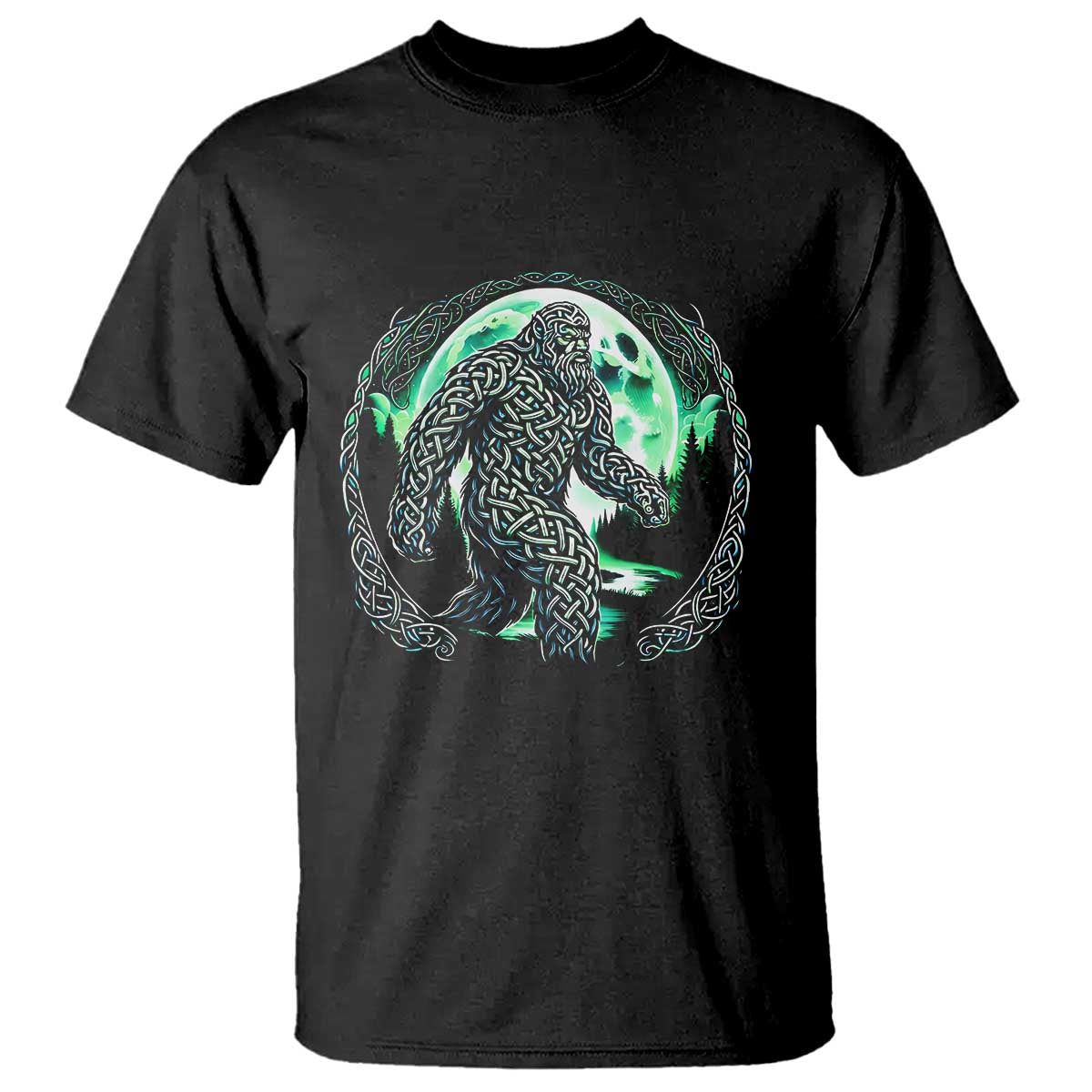 Funny St Patricks Day Bigfoot Celtic Knot Irish Sasquatch T Shirt