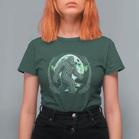 Funny St Patricks Day Bigfoot Celtic Knot Irish Sasquatch T Shirt For Women