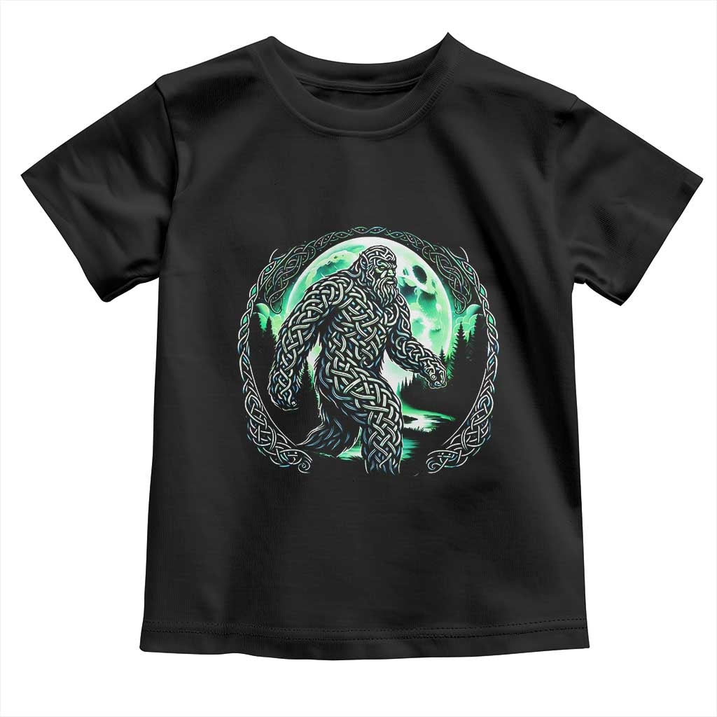 Funny St Patricks Day Bigfoot Celtic Knot Irish Sasquatch Toddler T Shirt