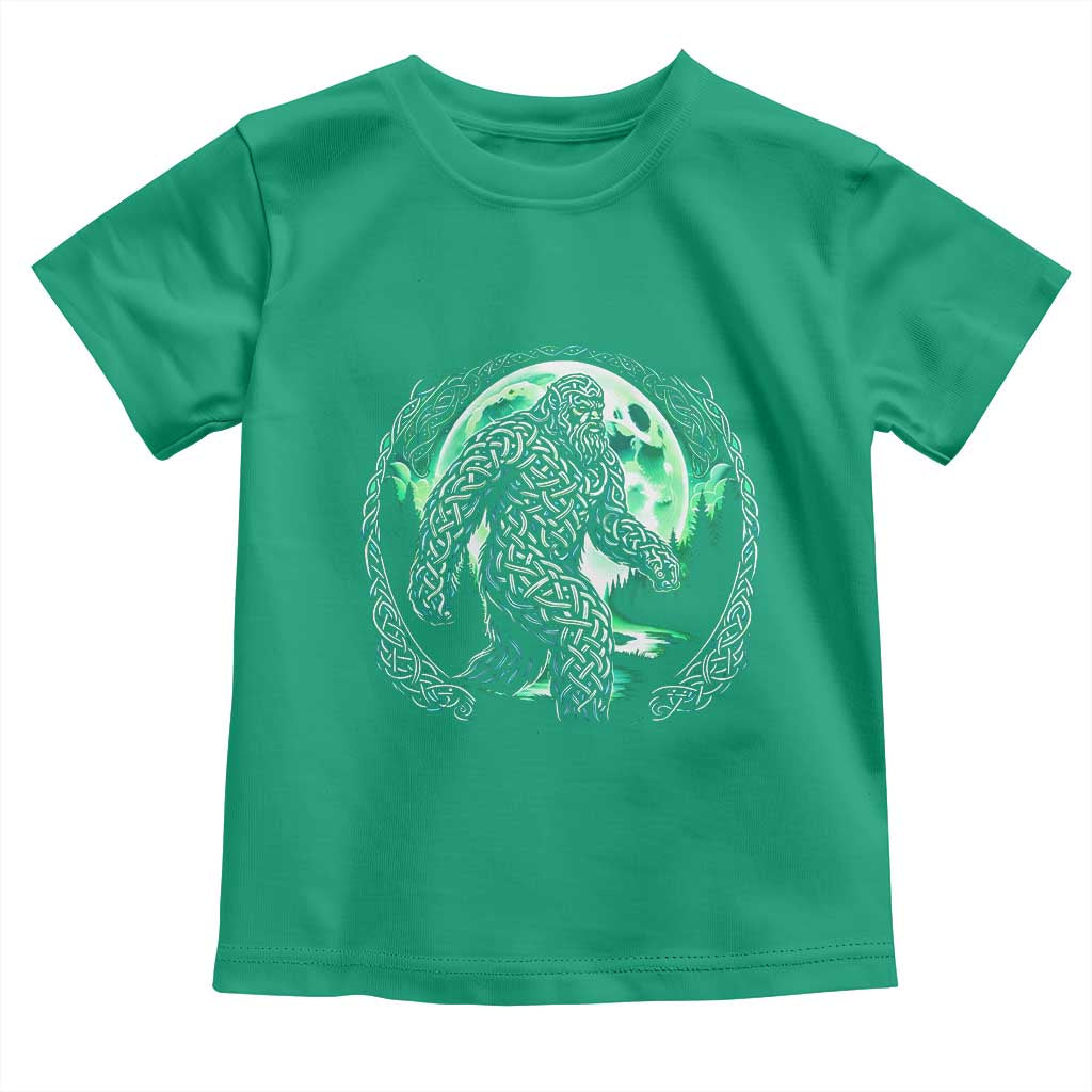 Funny St Patricks Day Bigfoot Celtic Knot Irish Sasquatch Toddler T Shirt
