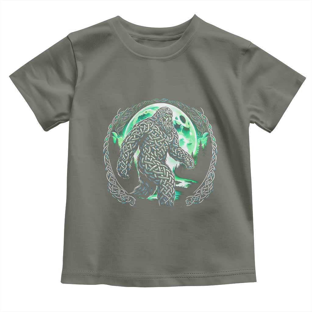 Funny St Patricks Day Bigfoot Celtic Knot Irish Sasquatch Toddler T Shirt