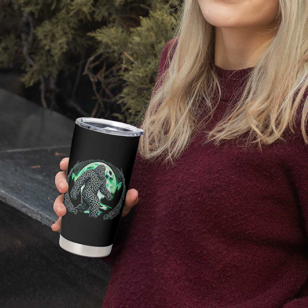 Funny St Patricks Day Bigfoot Celtic Knot Irish Sasquatch Tumbler Cup