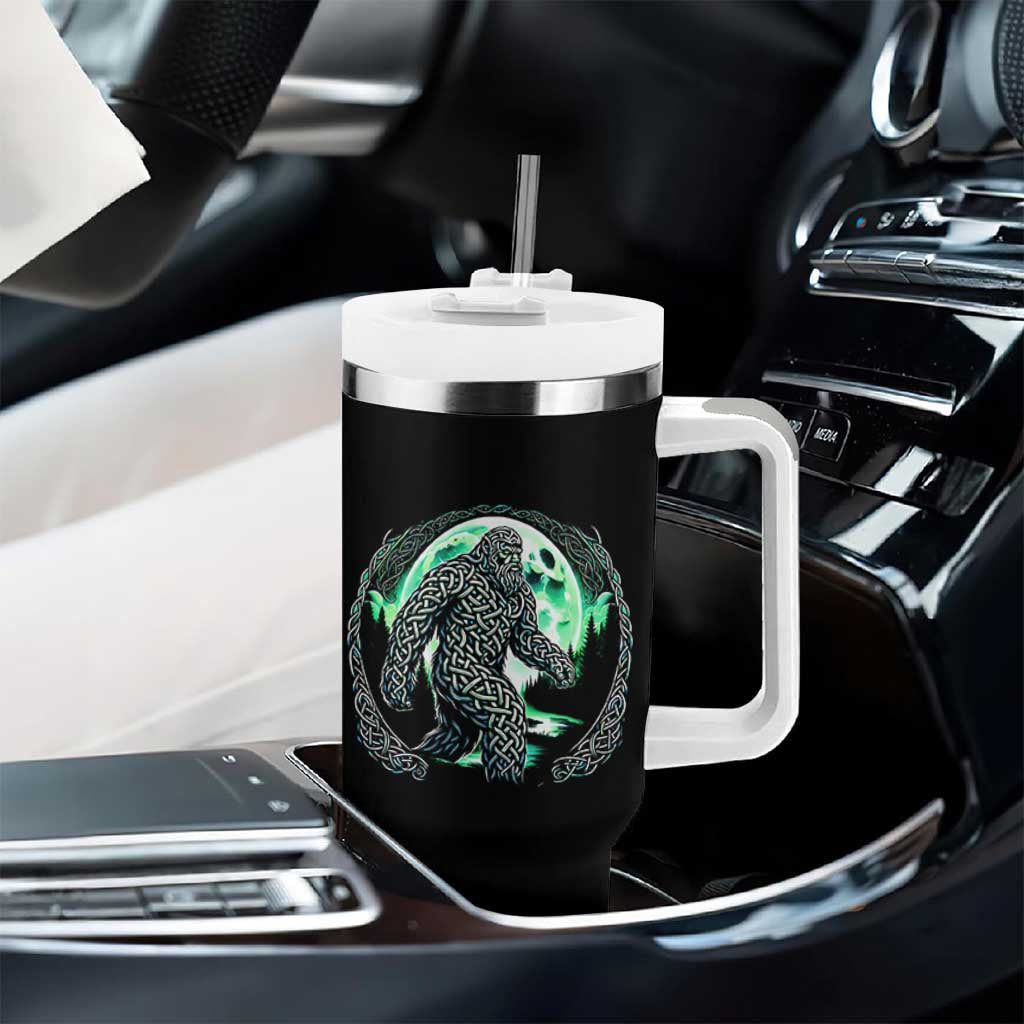Funny St Patricks Day Bigfoot Celtic Knot Irish Sasquatch Tumbler With Handle