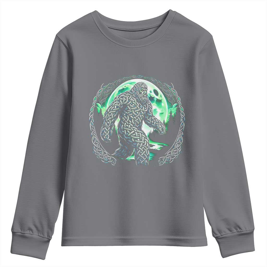 Funny St Patricks Day Bigfoot Celtic Knot Irish Sasquatch Youth Sweatshirt