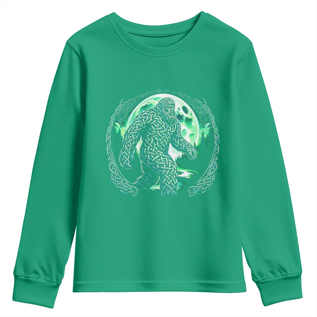 Funny St Patricks Day Bigfoot Celtic Knot Irish Sasquatch Youth Sweatshirt