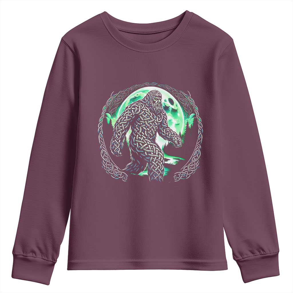 Funny St Patricks Day Bigfoot Celtic Knot Irish Sasquatch Youth Sweatshirt