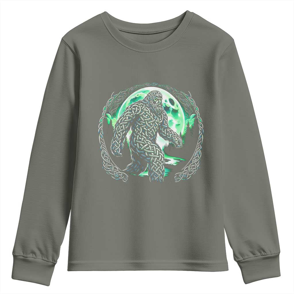 Funny St Patricks Day Bigfoot Celtic Knot Irish Sasquatch Youth Sweatshirt