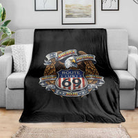 250 Years Of America 100 Years Of Route 69 Throw Blanket Bald Eagle Vintage American Flag