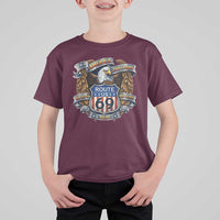 250 Years Of America 100 Years Of Route 69 T Shirt For Kid Bald Eagle Vintage American Flag