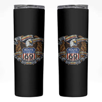250 Years Of America 100 Years Of Route 69 Skinny Tumbler Bald Eagle Vintage American Flag