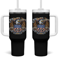 250 Years Of America 100 Years Of Route 69 Tumbler With Handle Bald Eagle Vintage American Flag