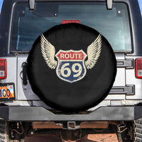 Vintage Route 69 Highway Road Trip Sign Spare Tire Cover