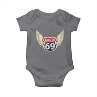Vintage Route 69 Highway Road Trip Sign Baby Onesie