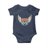 Vintage Route 69 Highway Road Trip Sign Baby Onesie