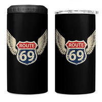 Vintage Route 69 Highway Road Trip Sign 4 in 1 Can Cooler Tumbler