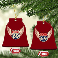 Vintage Route 69 Highway Road Trip Sign Ceramic Ornament