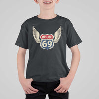 Vintage Route 69 Highway Road Trip Sign T Shirt For Kid