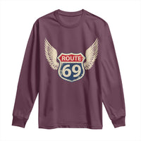 Vintage Route 69 Highway Road Trip Sign Long Sleeve Shirt