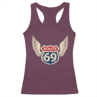 Vintage Route 69 Highway Road Trip Sign Racerback Tank Top