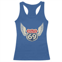 Vintage Route 69 Highway Road Trip Sign Racerback Tank Top