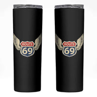 Vintage Route 69 Highway Road Trip Sign Skinny Tumbler