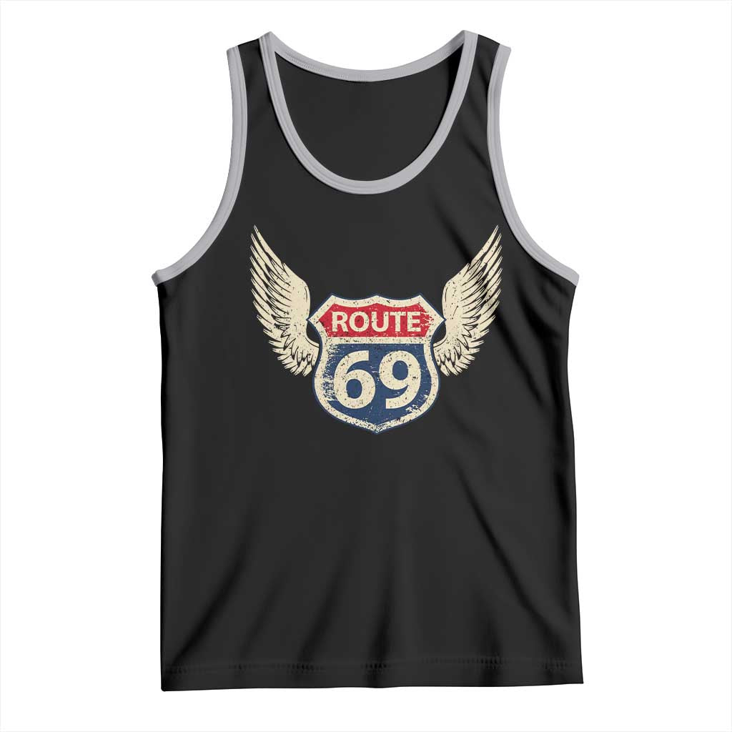 Vintage Route 69 Highway Road Trip Sign Tank Top